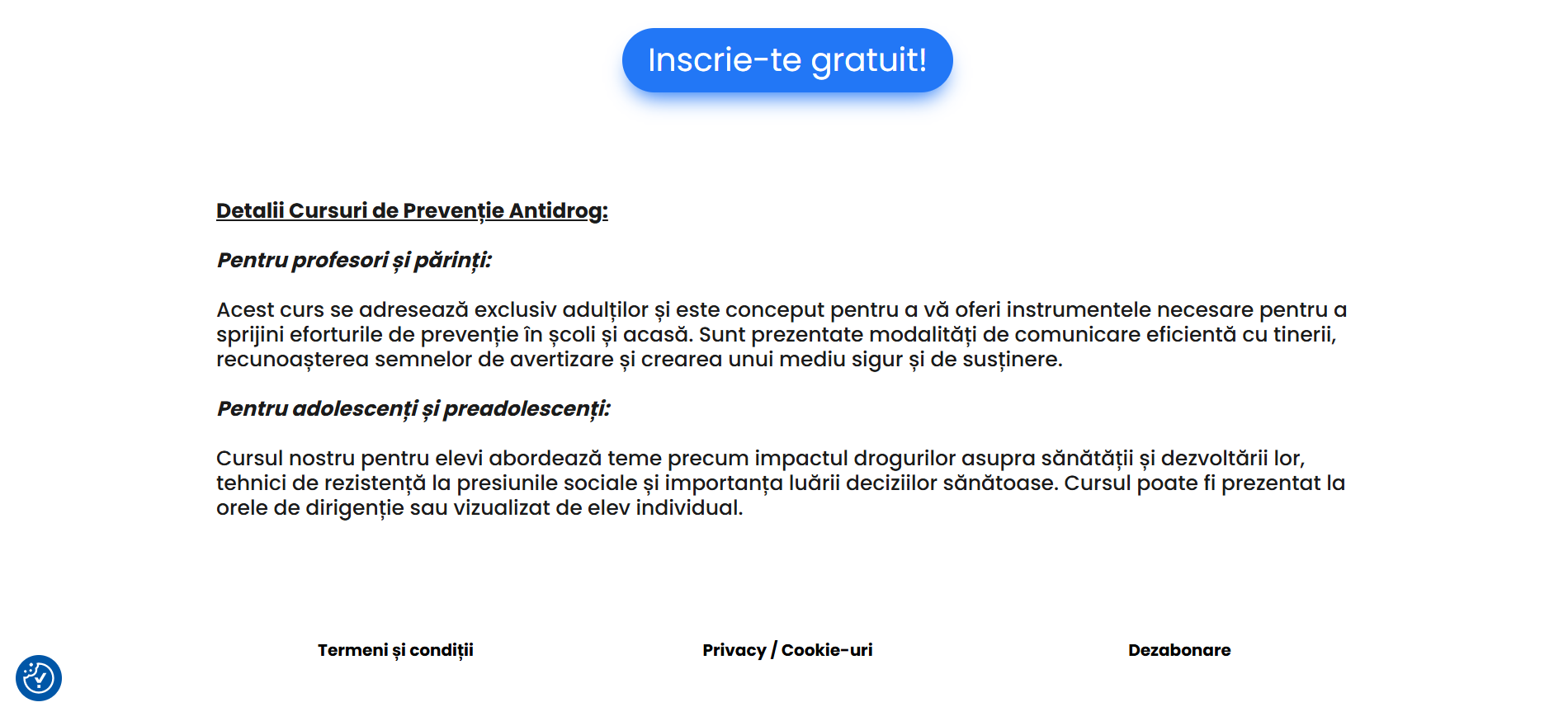 Captură resursă Prevenirea consumului de droguri