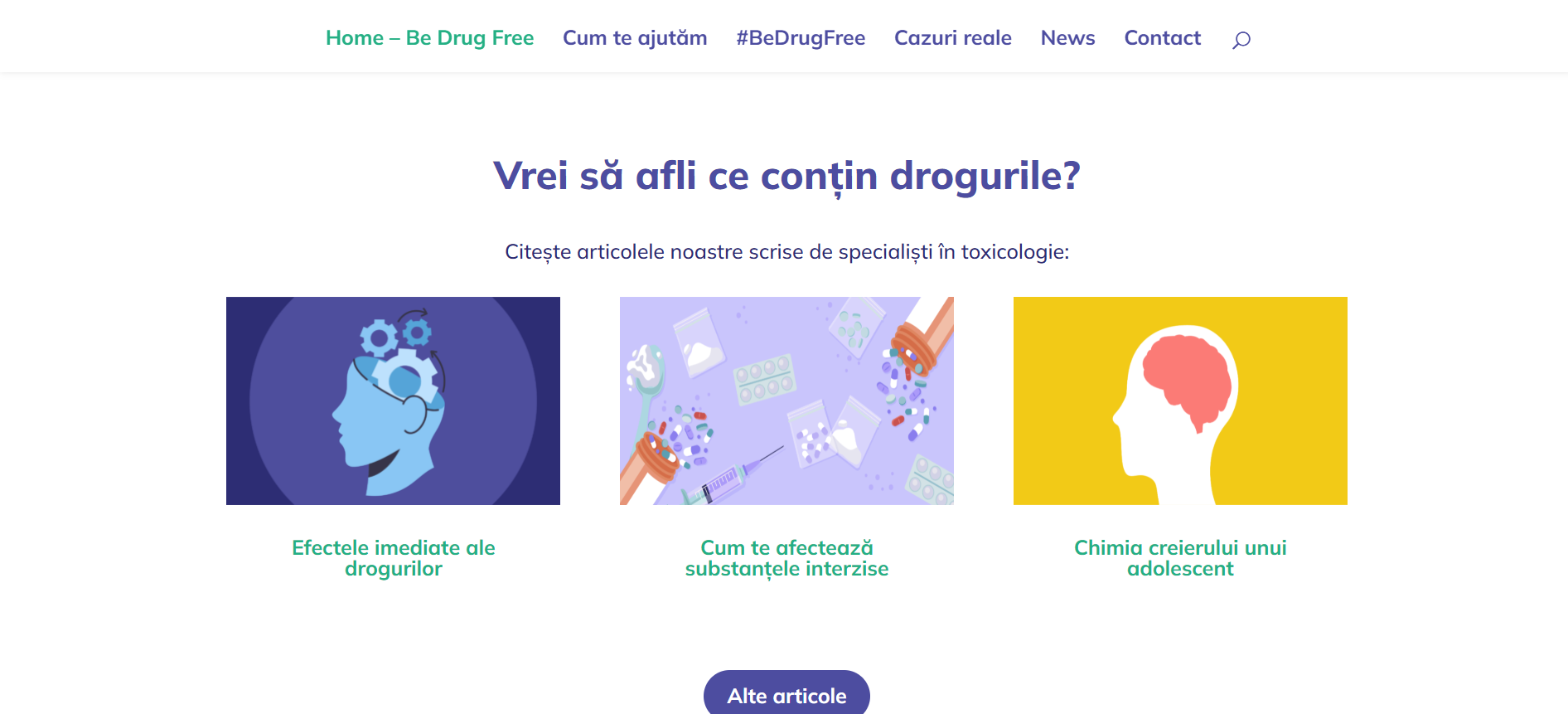 Captură Platforma BeDrugFree